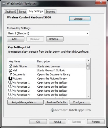 Oprogramowanie klawiatury Microsoft Wireless Comfort Deskop 5000