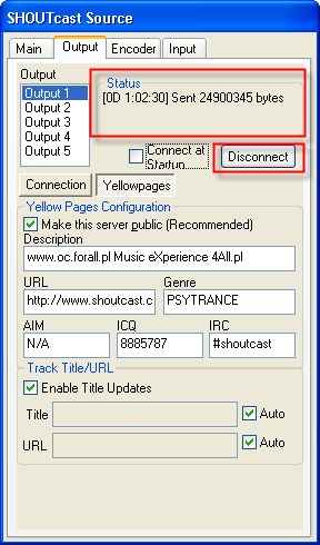  internetowa rozgłośnia, internetowe radio, połączenie z SHOUTcastem