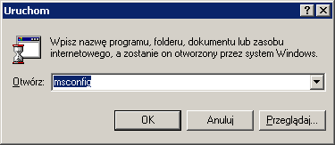 Okno Uruchom w Windows 98/ME Optymalizacja Windows 98