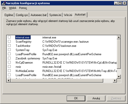 Optymalizacja Windows 98, autostart programów, przyspieszanie Windows 98