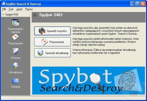 Spybot, usuwanie szpiegujących programów, cookies, spyware