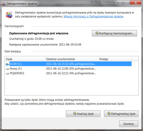 defragmentator Windows, optymalizacja i przyspieszanie dysku SSS