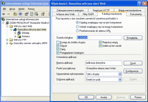 Instalacja serwera,Witryny sieci Web, własne www, serwer Windows XP