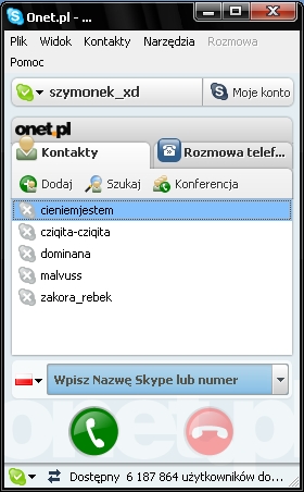 Skype, Onet, rozmowy telefoniczne, VOIP