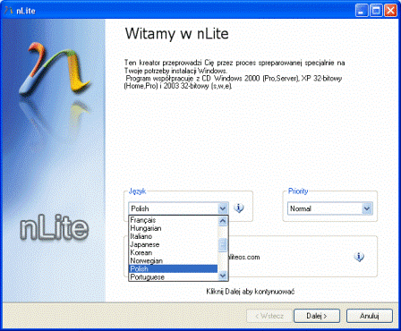 nLite bootowalna płyta Windows XP, własna instalacja Windows