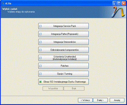 wybór programów do integracji z Windows XP nLite bootowalna płyta Windows XP, integracja Windows
