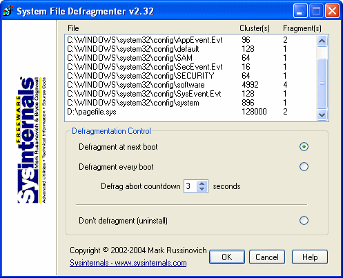 defragmentacja pliku wymiany, pagefile.sys, SWAP