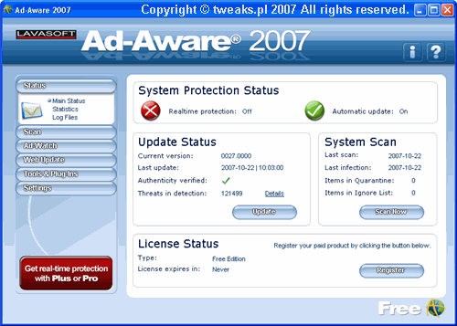 Ad-aware, usuwanie narzędzi szpiegujących Ad-aware, trojany, spyware, narzędzia szpiegujące