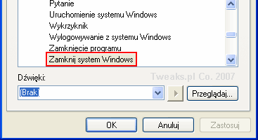 dźwięk zamykania Windows dźwięk Windows, zamykanie WIndows