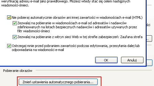 Outlook Express, brak obrazków, nie widać obrazków