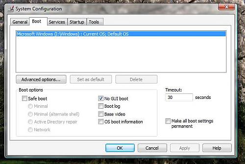 Ukryty Boot Screen w Vista 5365+, konfigurator Windows, logowanie Windows, uruchamianie Windows