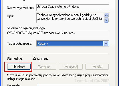 Usługa czas systemu Windows