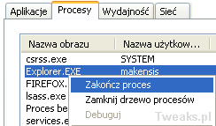 przeładowanie rejestru bez wyłączania komputera zakończ proces