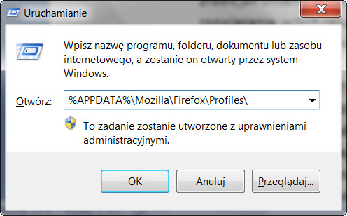 profile Firefox zmiana lokalizacji