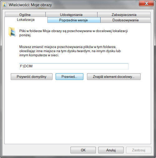 przenoszenie folderów własnych (użytkownika) na inną partycję przeniesienie folderu z obrazkami, optymalizacja Windows 7 z dyskiem SSD