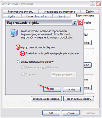 Wyłącz raportowanie błędów, raportowanie błędów, błędy Windows