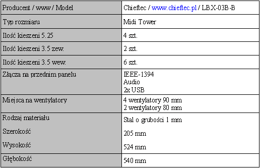 obudowa komputera, obudowa Chieftec,  LBX-03B-B