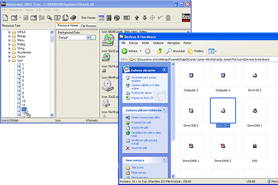 Restorator, edytor zasobów, edytor EXE, pliki exe, edycja plików wykonywalnych