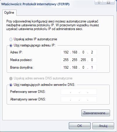 Konfiguracja sieci LAN w Windows XP, adres IP, komputer LAN