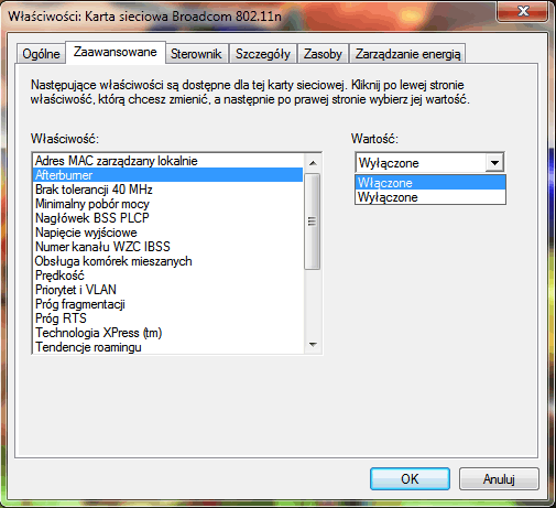 szybsze WiFi, WI-FI, właściwości karty sieciowej, WIFI
