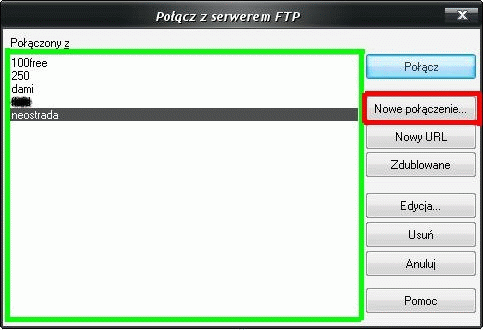 połączenie z serwerem FTP, Total Commander Jak umieścić swoją stronę www na serwerze ftp