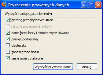 historia przeglądanych stron Mozilla Firefox