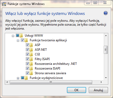 Serwer IIS na windows 7, IIS, serwer IIS