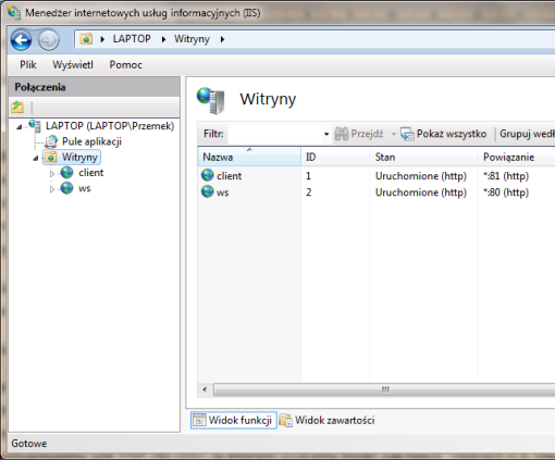 serwer internetowy IIS, windows 7, php