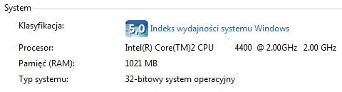 Klasyfikacja wydajności Windows Vista Klasyfikacja wydajności Windows Vista