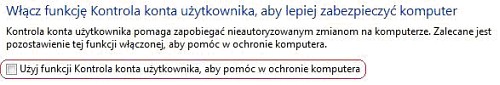 kontrola użytkownika UAC, funkcja kontroli użytkownika