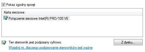 Sterownik zalecany przez Windows, sterownik Windows, certyfikowany sterownik, certyfikaty Windows