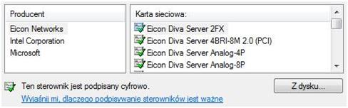 Lista sterowników Windows Vista i 7