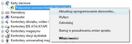 menedżer urządzeń, znak zapytania, problem sprzęt