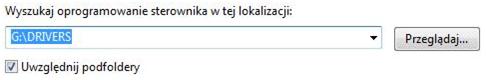 poszukiwanie sterowników, ścieżka do sterownika