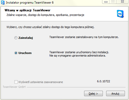 Instalator programu Team Viewer, Team Viewer