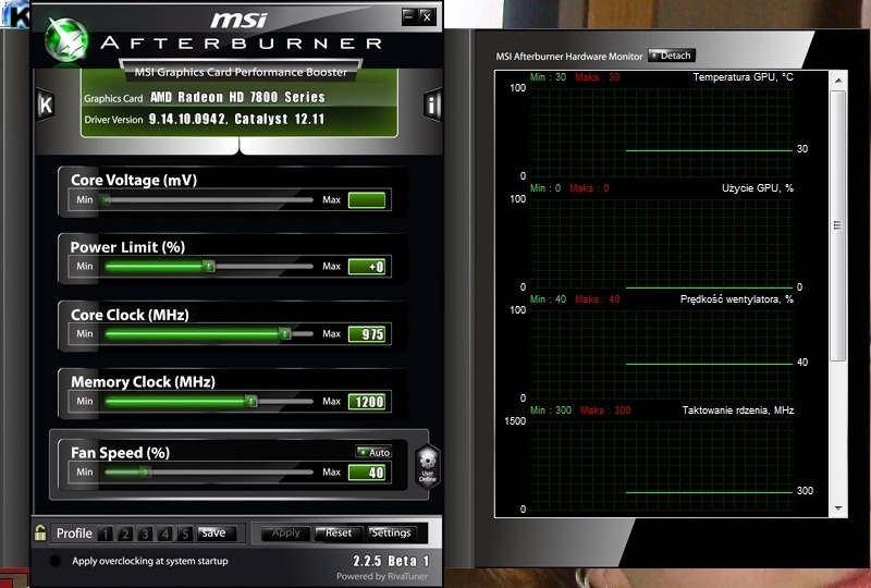 Gigabyte Radeon HD 7850 OC WF2 2GB DDR5 - temperatura spoczynek