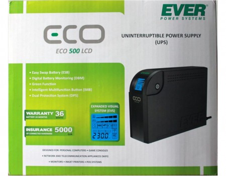 UPS Ever ECO 500 LCD opakowanie