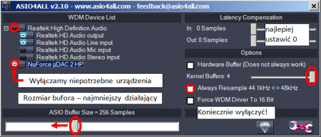 asio poprawa jakości brzmienia muzyki USB