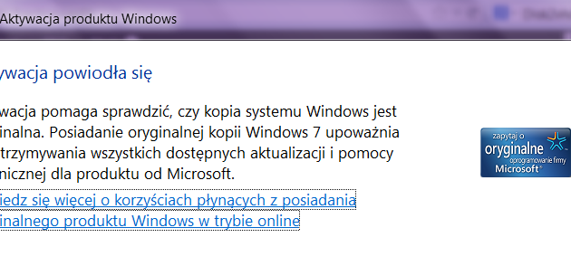 Aktywacja Windows zmiana klucza
