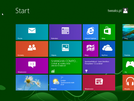 Windows 8 ekran aplikacji