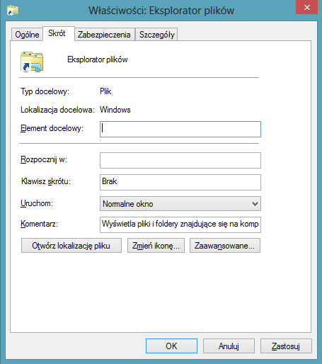 eksplorator Windows 8 domyślne wyświetlanie dysków