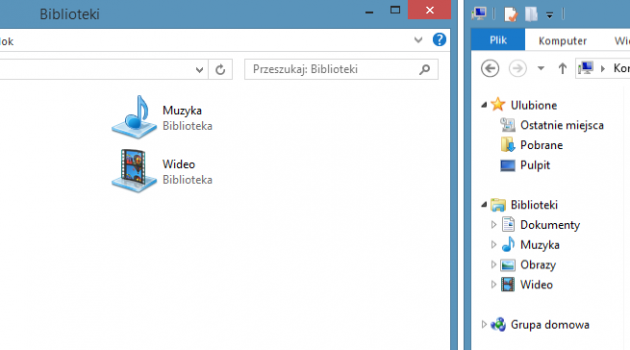 eksplorator Windows widok bibliotek i dysków