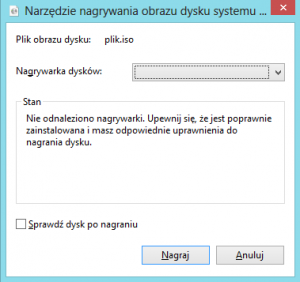 nagrywanie płyty CD DVD z pliku ISO Windows 8 300x282 Jak wypalić obraz CD i DVD (z ISO) korzystając z wiersza poleceń nagrywanie płyty CD DVD z pliku ISO Windows 8