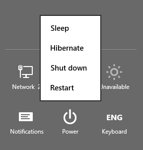 przycisk hibernacja wyłączanie komputera Windows 8