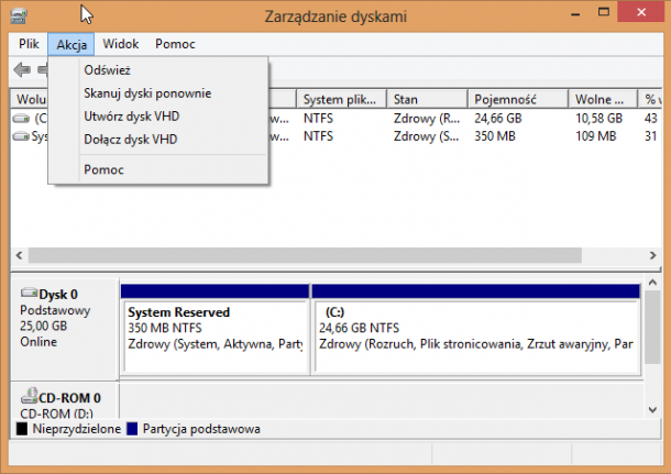 tworzenie dysku VHD Windows 8