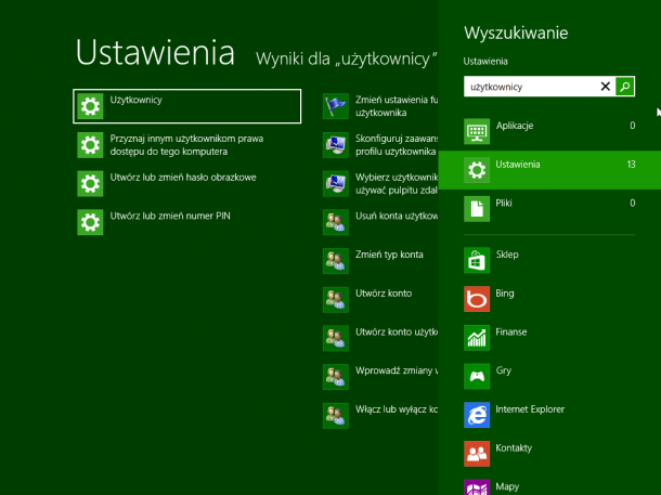 przystawka użytkownicy Windows 8