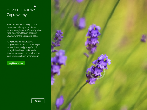 hasło obrazkowe Windows 8