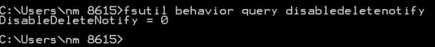 TRIM Windows 7, fsutil behavior query disabledeletenotify