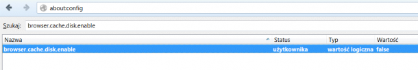 ustawienia cache Firefox