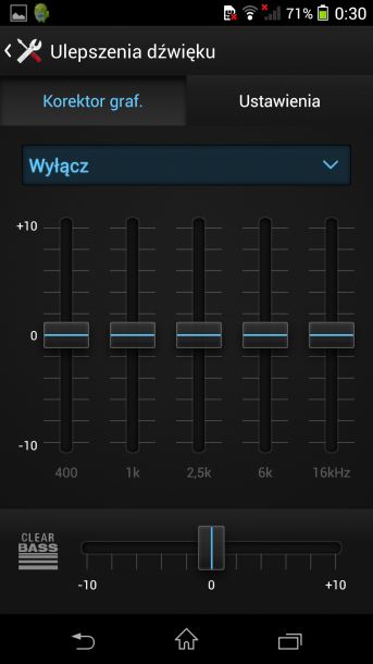 Sony Xperia Z1 Honami korektor dźwięku